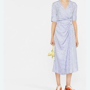 Ganni Soft Blue Long Sleeve Dress